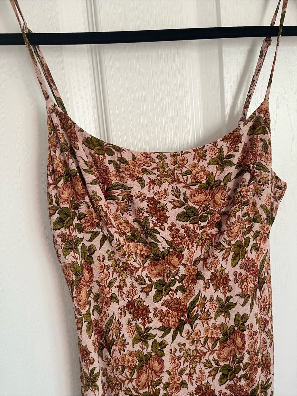 Sunday Best Aritzia Floral Slip Dress in Blush Pink and Olive
